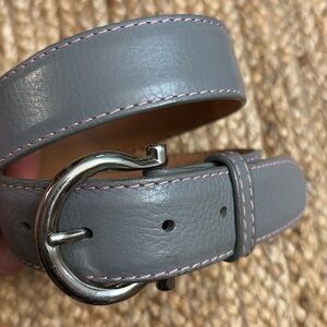 Gray & Pink Horseman Valencia Sport Saddlery Leather Womens Equestrian Belt